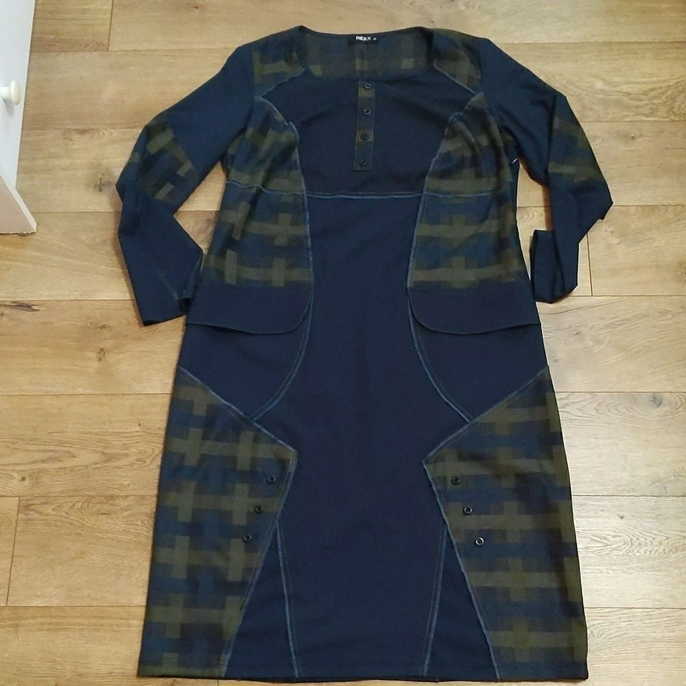 Nexx geometric button detail midi bodycon dress 46/L